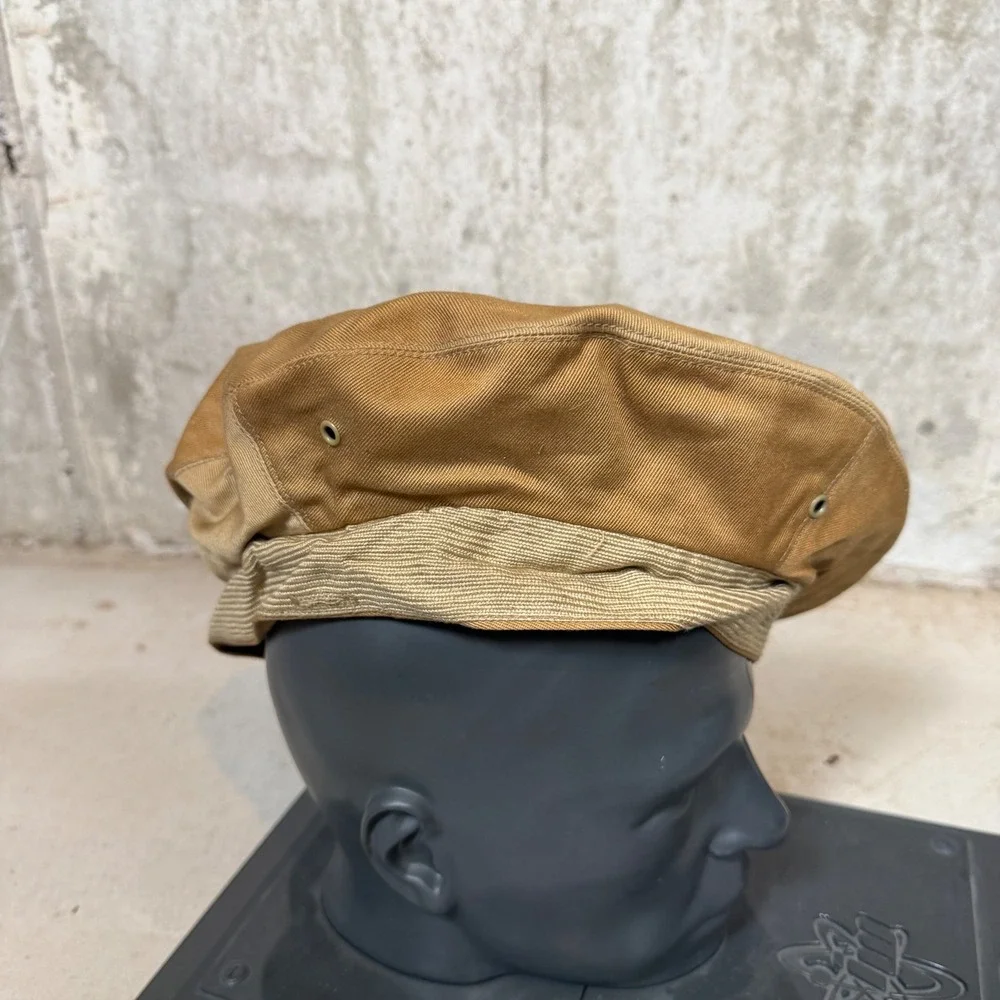 Vintage 1948 beret Military Service Cover Khaki Twill Hat 7 1/8 40s ww2